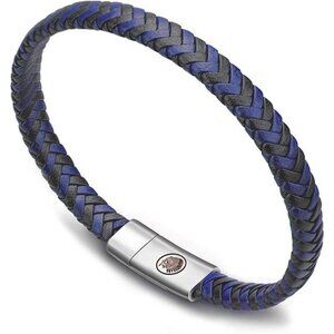 Men's Bracelet – Leather Bracelet – Classic Hand-Braided Cuff Black